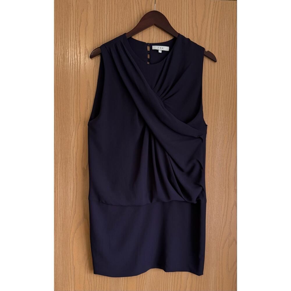 IRO | Women's 40 (US 6) | Eggplant Draped Wrap Mini Sleeveless Bredy Dress